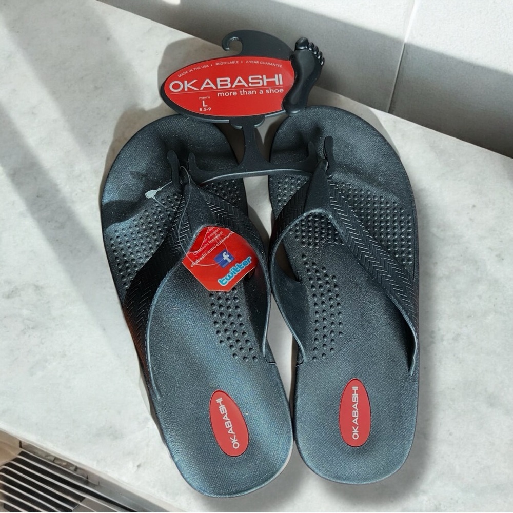 Men’s Black Okabashi‎ Thong Sandals